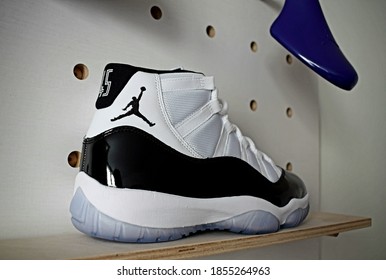 Prague, Czech Republic- 12/14/2018: Air Jordan 11 Concord