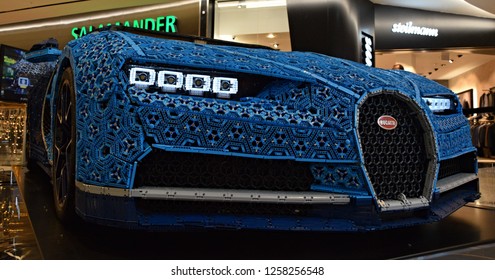 Prague, The Czech Republic - 14 December 2018 - Bugatti Chiron By LEGO In 1:1