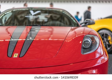 Prague, Czech republic - 16/5/2019 Red Ferrari at auto show