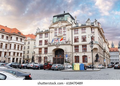 PRAGUE, CZECH REPUBLIC - 18 MARCH, 2017: The Building Of The New Town Hall With The Town Council Meeting Of The Prague Was Built In 1911