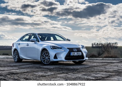 PRAGUE, THE CZECH REPUBLIC, 8. 3. 2018: New Lexus IS 300h, Model Year 2018 In Czech On Road