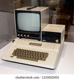 PRAGUE, CZECH REPUBLIC - AUG 6, 2017: Apple 2 II Computer, Apple Museum In Prague.