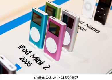 PRAGUE, CZECH REPUBLIC - AUG 6, 2017: IPod Mini 2 (2005), Apple Museum In Prague.