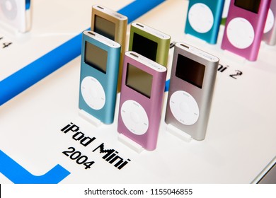 PRAGUE, CZECH REPUBLIC - AUG 6, 2017: IPod Mini (2004), Apple Museum In Prague.