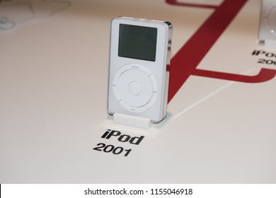 PRAGUE, CZECH REPUBLIC - AUG 6, 2017: iPod (2001), Apple museum in Prague.