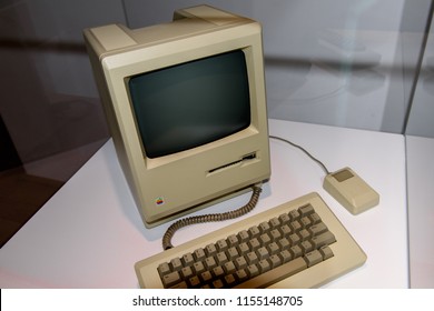 PRAGUE, CZECH REPUBLIC - AUG 6, 2017: Macintosh 128k 1984, Apple Museum In Prague.