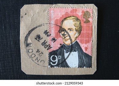 Prague, Czech Republic - February 25 2022: Vintage Australian postage stamp with Charles Sturt 1795-1869