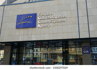 Prague, Czech Republic - July 13 2019: European Global Navigation Satellite Systems Agency (GSA GNSS) Headquarters Building, Galileo Navigation System