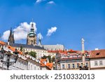 Prague, Czech Republic - July 16, 2024: Architectural details of buildings in and around the Prague Castle in the Czech Republic
