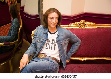 Prague, Czech Republic, July 22, 2017: John Lenon In Grevin Museum Of The Wax Figures In Prague.