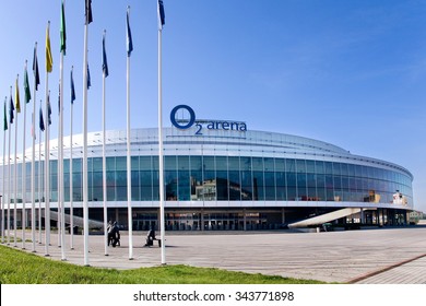 PRAGUE, CZECH REPUBLIC - JUN 1, 2014: Sport and Cultural Stadium O2 Arena - Vysocany, Prague, Czech Republic. The second-largest ice hockey arena in Europe