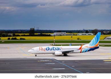 PRAGUE, CZECH REPUBLIC - MAY 03: Flydubai Boeing 737-8KN taxis at PRG Airport on May 03,2015. Flydubai is a low-cost airline of Dubai.