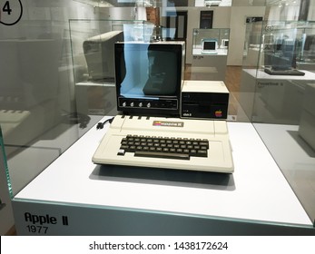 Prague, Czech Republic / May 14, 2017. Apple Museum In Prague, Apple II, Introduced In 1977. Old Apple Computer.