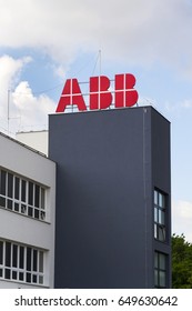 PRAGUE, CZECH REPUBLIC - MAY 26: ABB company logo on headquarters  building on May 26, 2017 in Prague, Czech republic. ABB develops microgrid solution for battery energy storage.