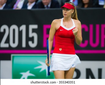 PRAGUE, CZECH REPUBLIC - NOVEMBER 15 : Maria Sharapova In Action At The 2015 Fed Cup Final