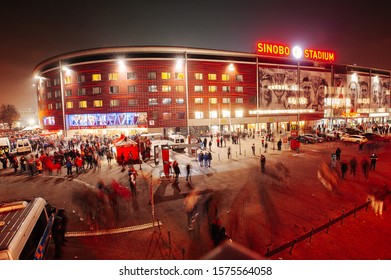 Prague, Czech Republic - November 27, 2019: Sinobo Stadium (Eden Aréna And Synot Tip Arena) Before He Match UEFA Champions League Slavia Vs Inter.