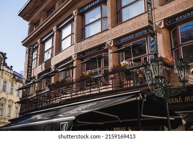 PRAGUE, CZECH REPUBLIC - Oct 14, 2021: A Photo Of Orient Coffee House In Prague, Cubism Cafe