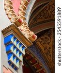 Prague, Czechia. 3 November 2024. Close up of the highly ornate and colourful Jerusalem Synagogue, also known as the Jubilee Synagogue. The building is a mixture of Art Nouveau and Moorish styles.