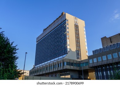 Prague, Czechia - July 15 2022: Centrotex Building In Prague, Czechia. Modern Brutalist Building, Now Used As Ministry Of The Interior Of Czech Republic. Architects Václav Hilský And Otakar Jurenka.