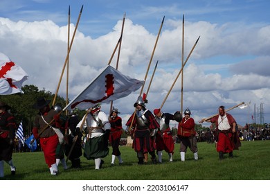 Prague, Czechia - September 17, 2022: Battle Of White Mountain (Bitva Na Bílé Hoře) Historical Reenactment