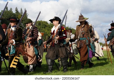 Prague, Czechia - September 17, 2022: Battle Of White Mountain (Bitva Na Bílé Hoře) Historical Reenactment