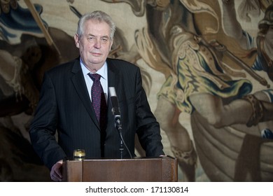 PRAGUE - JANUARY 10: Czech President Milos Zeman During Press Conference In Prague, Czech Republic, January 10, 2014.