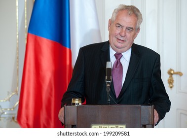 PRAGUE - JUNE 17: Czech President Milos Zeman During Press Conference In Prague, Czech Republic, June 17, 2014.