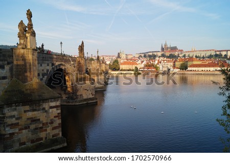 Similar – Karlsbrücke an der Seite und Prag Stadt