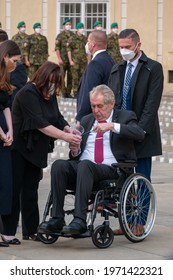 PRAGUE - MAY 10: Czech President Milos Zeman During COVID-19 Commemorative Event In Prague, Czech Republic, May 10, 2021.