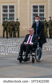 PRAGUE - MAY 10: Czech President Milos Zeman During COVID-19 Commemorative Event In Prague, Czech Republic, May 10, 2021.