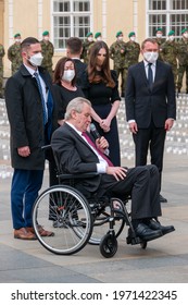 PRAGUE - MAY 10: Czech President Milos Zeman During COVID-19 Commemorative Event In Prague, Czech Republic, May 10, 2021.