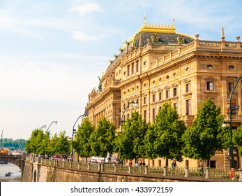 Prague National Theater on sunny day
