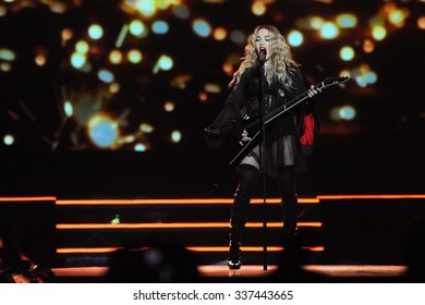 PRAGUE - NOVEMBER 7: Famous Pop Singer Madonna During Her Performance In Prague, Czech Republic, November 7, 2015.