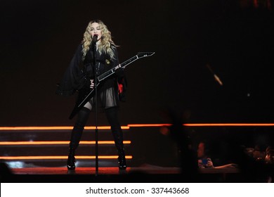 PRAGUE - NOVEMBER 7: Famous Pop Singer Madonna During Her Performance In Prague, Czech Republic, November 7, 2015.