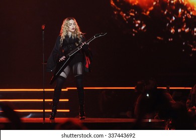 PRAGUE - NOVEMBER 7: Famous Pop Singer Madonna During Her Performance In Prague, Czech Republic, November 7, 2015.