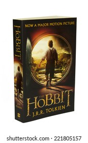 Prague - October 3, 2014: A Book Of The Hobbit Written By J. R. R Tolkien Isolated On White Background.