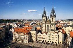 Prague, Old Town Hall (15th Century), Town Square And Church Of Our Lady Tyn (1365)