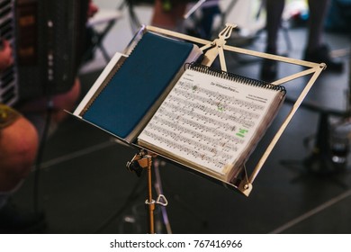 Prague, September 23, 2017: Celebration Of The Traditional German Beer Festival Oktoberfest In The Czech Republic. Notes Of The World Famous Melody Polka. Inscription In German Wittmann Franz Polka.