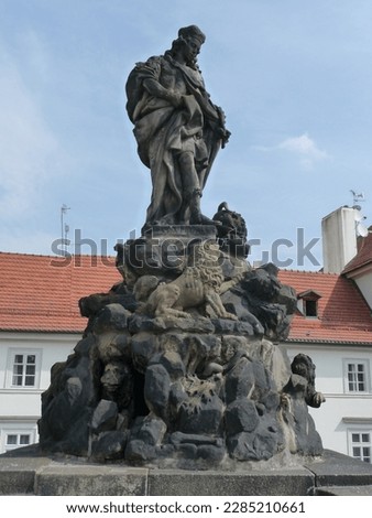 Prague statue religion holy historic building figure charles bridge stone architecture