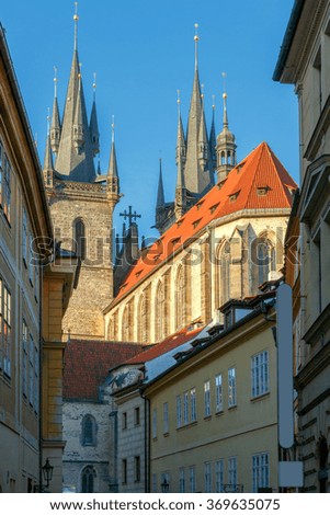 Similar – Image, Stock Photo steeple top Sky Church