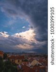Prague under cloud sky