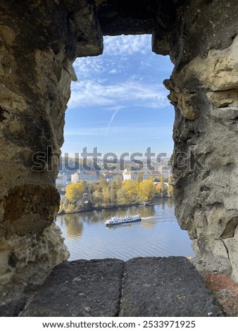 Prague Vyšehrad window view to Vltava River