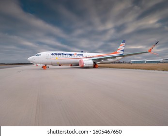 PRAGUE-DECEMBER 29,2019: Smartwings Boeing 737-8 MAX At PRG Airport On DECEMBER 29,2019 In Prague,Czech Republic.Boeing 737 Max Aircraft Banned From Skies Of Europe After Ethiopia Airlines Crash.