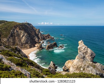 Praia da Ursa, Coastline of Portugal with Atlantic Ocean and beach