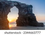 Praia das Catedrais or Cathedral beach on the atlantic coast of Galicia, Spain