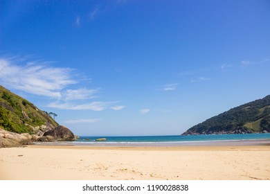 Praia do Bonete in Ilhabela, São Paulo, Brazil. August, 2018. Bonete beach on a sunny day.