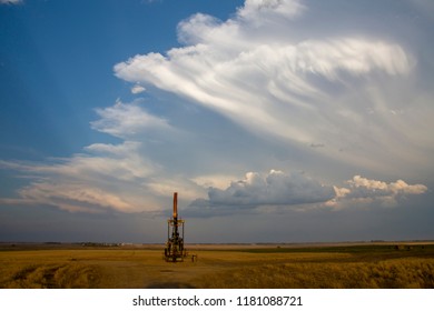 Prairie Storm Clouds Saskatchewan Oil Pump Jack