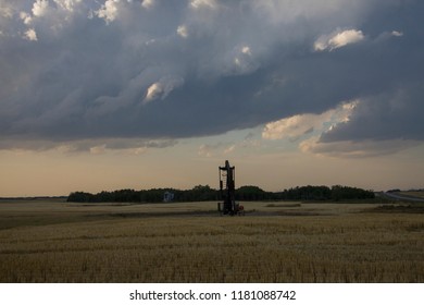 Prairie Storm Clouds Saskatchewan Oil Pump Jack