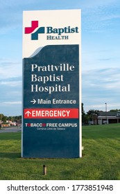 Prattville, Alabama/USA-July 4, 2020: Prattville Baptist Hospital Sign As A Portrait.