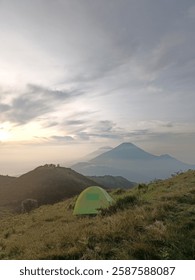 Prau Mountain at the Central Java Indonesia. Without sun, 10 degree celcius.